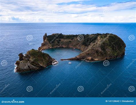 Top View Of Islet Of Vila Franca Do Campo Is Formed By The Crater Of An ...