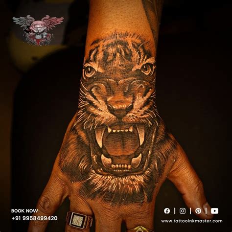 Tiger Face Tattoo For Women