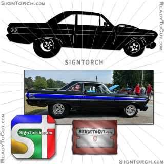 64 Ford Falcon Side DXF SVG Cut Files for CNC Plasma, Router, Laser ...