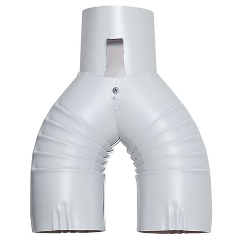 Downspout Diverter, Round, 3 inch, White, Y Only