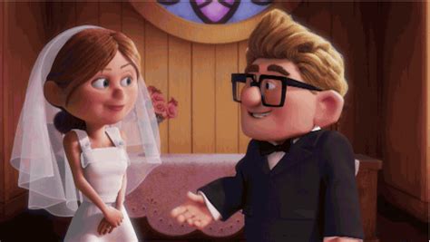 动态图GIF: love, gif, kiss, disney, wedding, up, pixar, marriage, disney ...