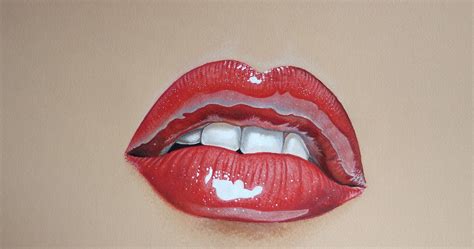 Red Lips Drawing - Marcello Barenghi