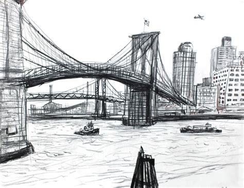 Brooklyn Bridge Line Drawing at PaintingValley.com | Explore collection ...