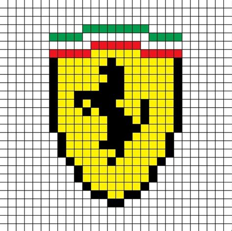 Ferrari Logo Pixel Art en 2022 | Punto de cruz infantil, Bordados en ...