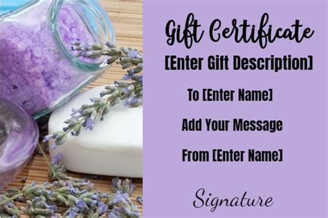 FREE Spa Gift Certificate Template | Edit Online then Download