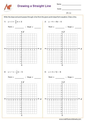 Point Slope Form Worksheets - Math Fun Worksheets