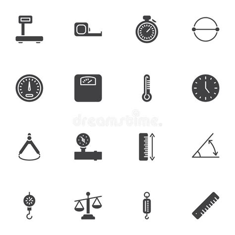 Scale Measurement Vector Icons Set Stock Vector - Illustration of ...