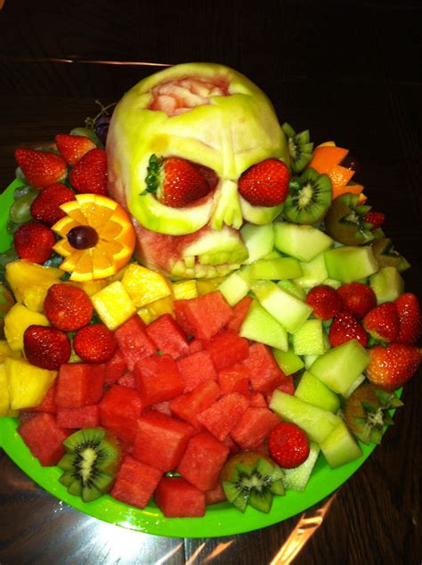 Halloween fruit carving @kim behm | Food carving, Halloween fruit ...