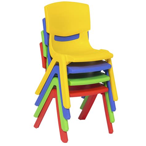 BCP Set of 6 Kids Colorful Plastic Stacking Chairs - Multicolor | eBay