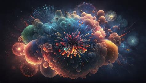 Colorful Fireworks Exploding in the Night Sky Stock Photo - Image of ...