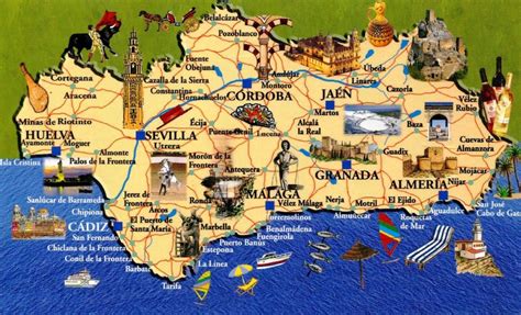 Mappa Andalusia - Cartina Andalusia Map Of Spain, South Of Spain, Spain ...