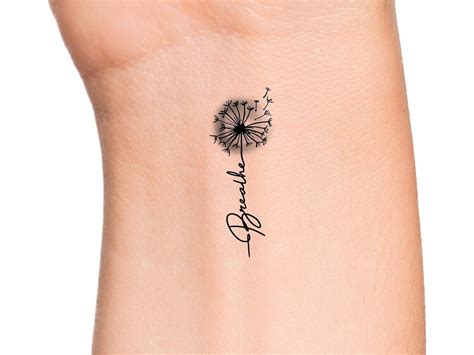 Breathe Dandelion Temporary Tattoo - Etsy