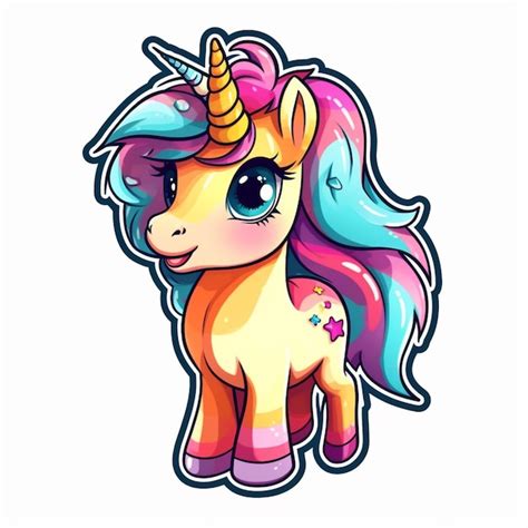 Premium AI Image | A unicorn with rainbow hair and rainbow hair.