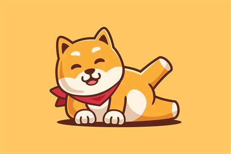 Shiba Inu Lie Down Cartoon Illustration Graphic By Rexcanor · Creative