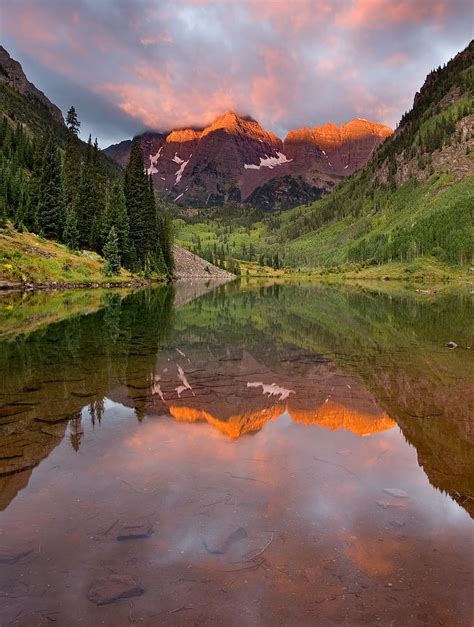 Maroon Bells Colorful Sunrise by Kjschoen