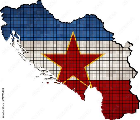 Yugoslavia map with flag inside Stock Vector | Adobe Stock