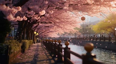 Premium AI Image | Hanami Japan The tradition of viewing cherry ...