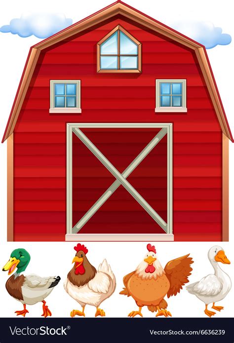 Barn and farm animals Royalty Free Vector Image