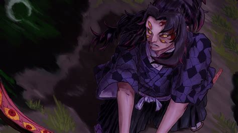 Demon Slayer Kimetsu no Yaiba Kokushibou Sitting On Ground 4K HD Anime ...