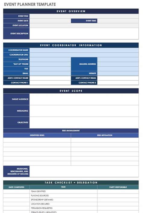 Event management planning template - mazpartners