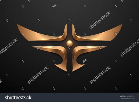 Golden Geometric Eagle Silhouette On Black Stock Vector (Royalty Free ...