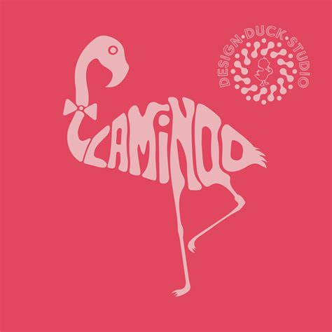 Flamingo Typography Word Art SVG, Flamingo Shape Design, Flamingo Art ...