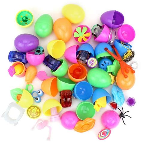 35 Pieces Toys Filled Surprise Eggs, 2.4 Inches Bright Colorful ...