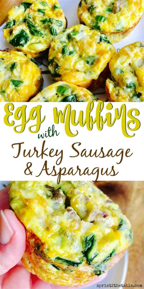 Egg Muffins with Turkey Sausage & Asparagus | Sprint 2 the Table