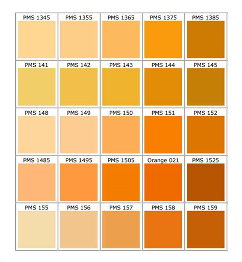 PMS Color Chart Print