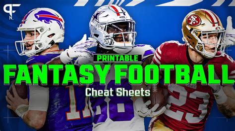 Free Printable 2024 Fantasy Football Cheat Sheets: PPR, Half-PPR, and ...