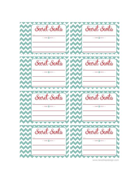 Printable Secret Santa Paper - Printable New Year Banners