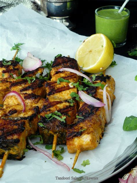 Tandoori Salmon Skewers - The Spice Adventuress