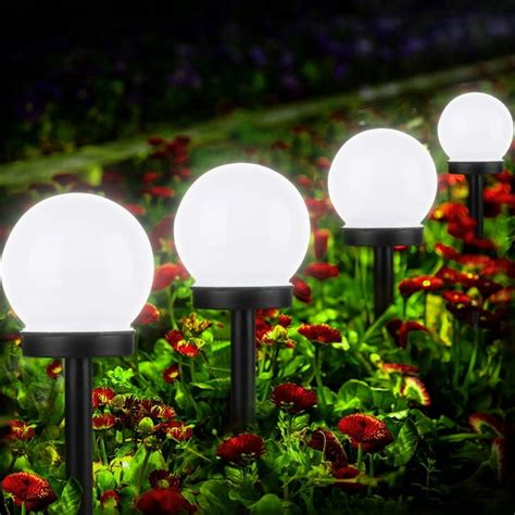 4/2Pcs Outdoor Solar Lights Ball Lamp, TSV IP55 Waterproof LED Path ...