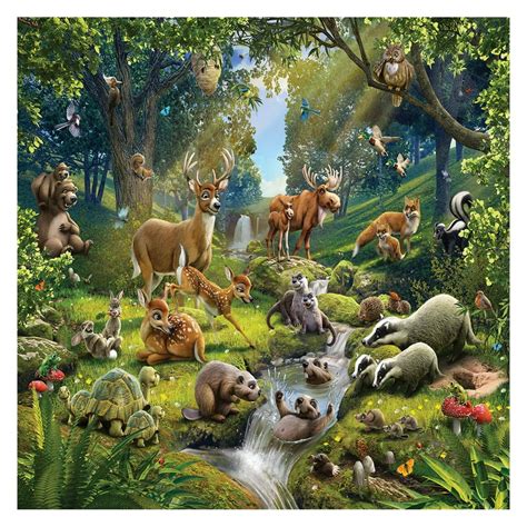 Walltastic Animals Of The Forest Wall Mural - Walmart.com - Walmart.com