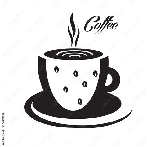 Coffee cup logo design. Decorative Hot coffee mug. Vector illustration ...