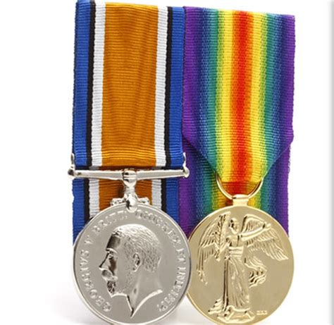 WW1 Pair. British War Medal & Victory Medal. Full size, Court Mounted ...