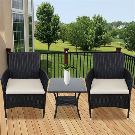 Clearance! Patio Table and Chairs, 3 Pieces Wicker Patio Furniture Sets ...