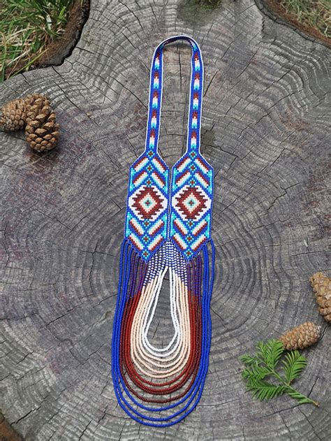 Cherokee Style Native America Beaded Necklace Inspired Bead - Etsy