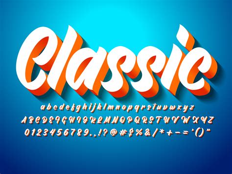 Classic Modern 3d Bold Script Font 555460 Vector Art at Vecteezy