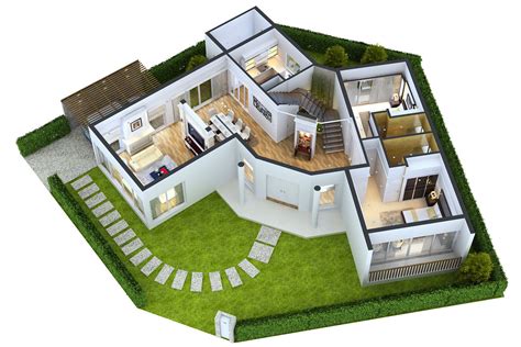 Detailed House floor 1 Cutaway 3D model | CGTrader