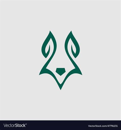 Fox head outline icon logo Royalty Free Vector Image