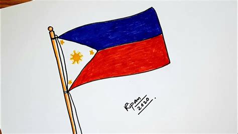 How To Draw The National Flag Of Philippines Philippines Flag Drawing ...