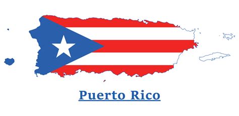 Puerto Rico National Flag Map Design, Illustration Of Puerto Rico ...