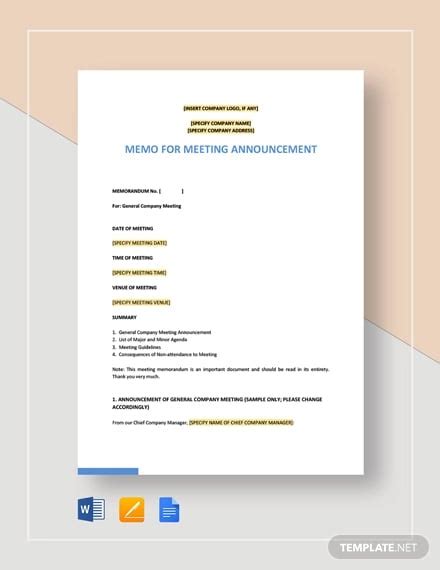 4+ Meeting Announcement Templates - PDF, Word