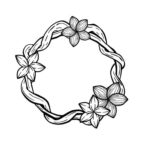 Flowers Circle Vine Frame. Vector illustration for decorate logo, text ...