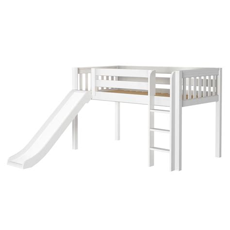 Twin Low Loft Bed with Slide and Ladder | Low loft beds, Bed with slide ...