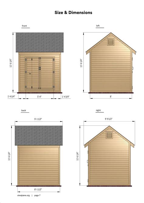 8x8 DIY Storage Shed Plans | Etsy