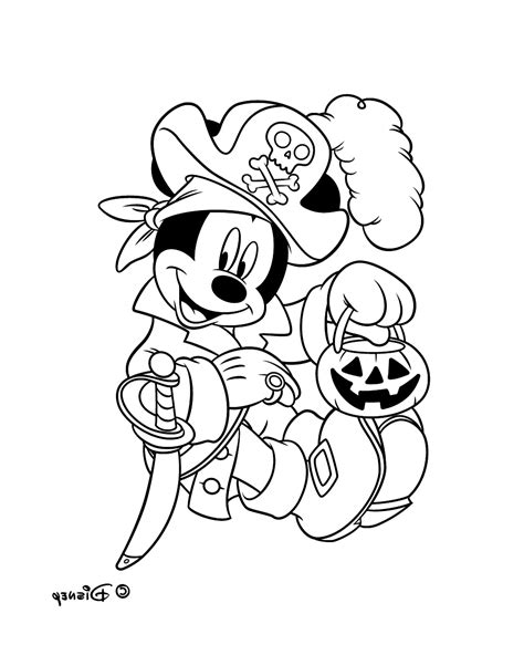 Mickey Mouse as a pirate for Halloween - Mickey Mouse Kids Coloring Pages