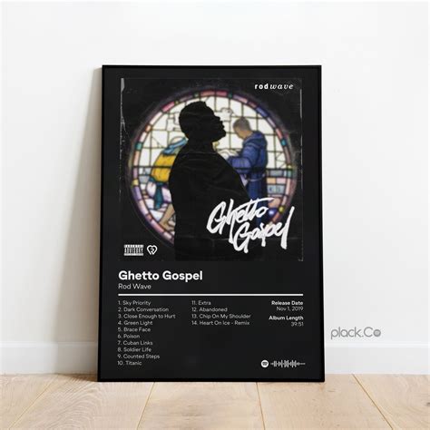 Rod Wave Ghetto Gospel Custom Album Print Hip Hop Wall Art Personalized ...