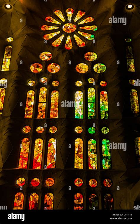 Stained glass window sagrada familia hi-res stock photography and ...